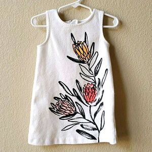 Oshkosh white floral dress 2T cotton spring summer Easter